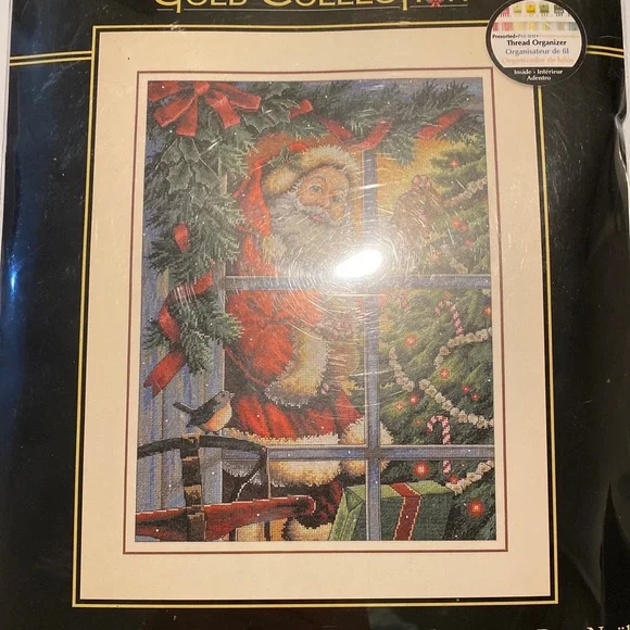 Dimensions Gold Collection Candy Cane Santa Counted Cross Stitch Kit-12"X16" - Picture 4 of 9